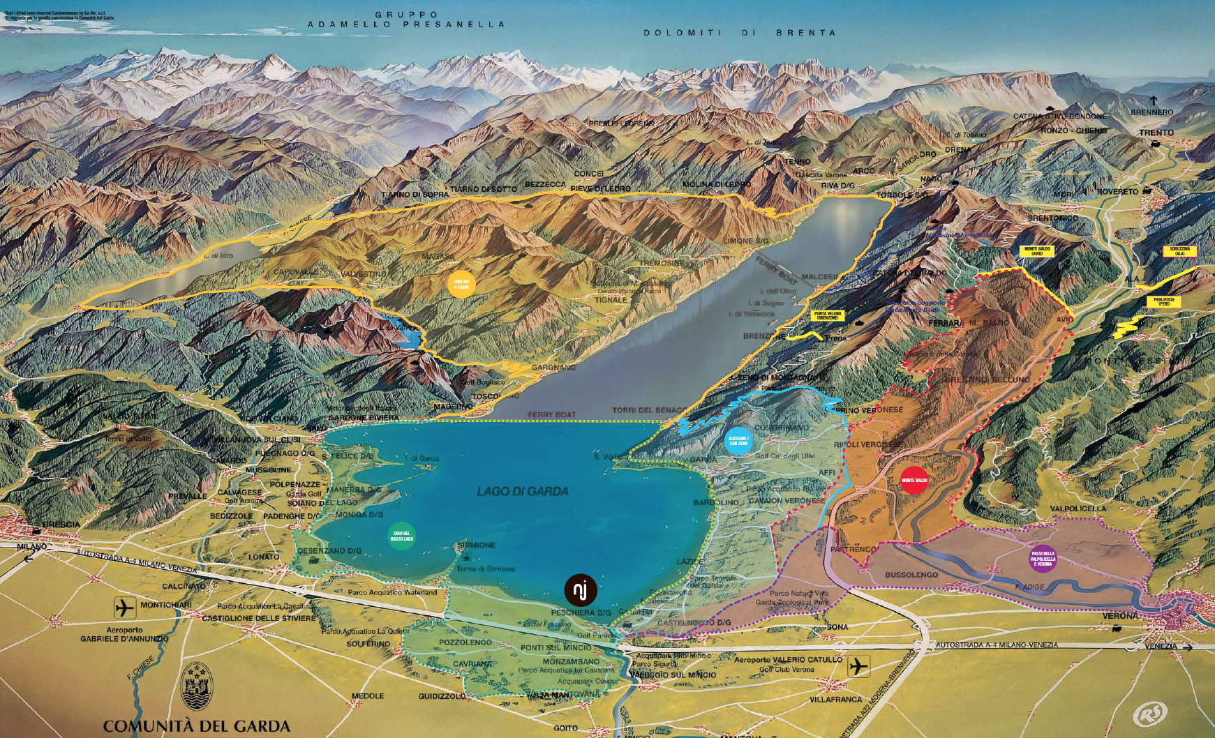 A map of the lake and surrounding area.